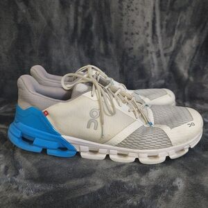 On Running Cloudflyer Men's Athletic Shoes in White and Blue